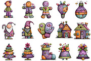 Whimsical Christmas Clipart, an Illustration by Designworld (Thumbnail 3 of 4)