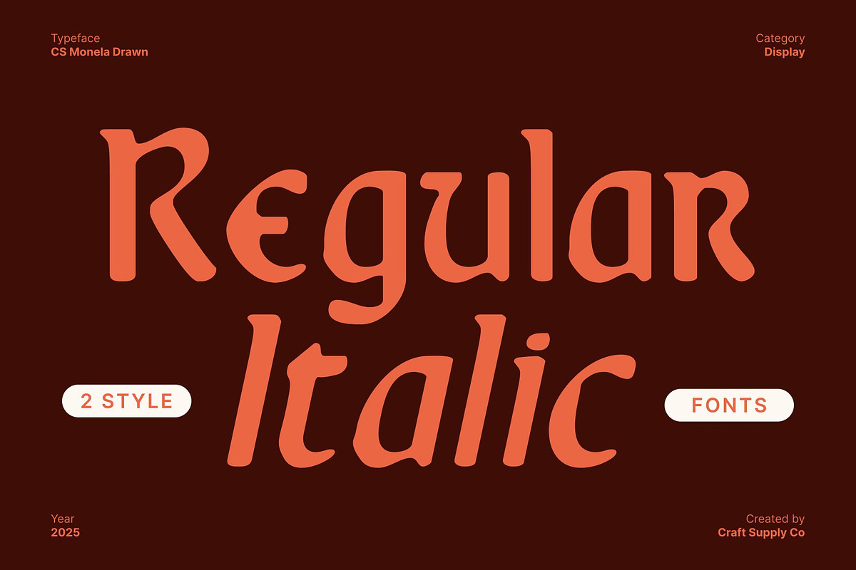 CS Monela Drawn, a Serif Font by Craft Supply Co. (Photo 3 of 8)