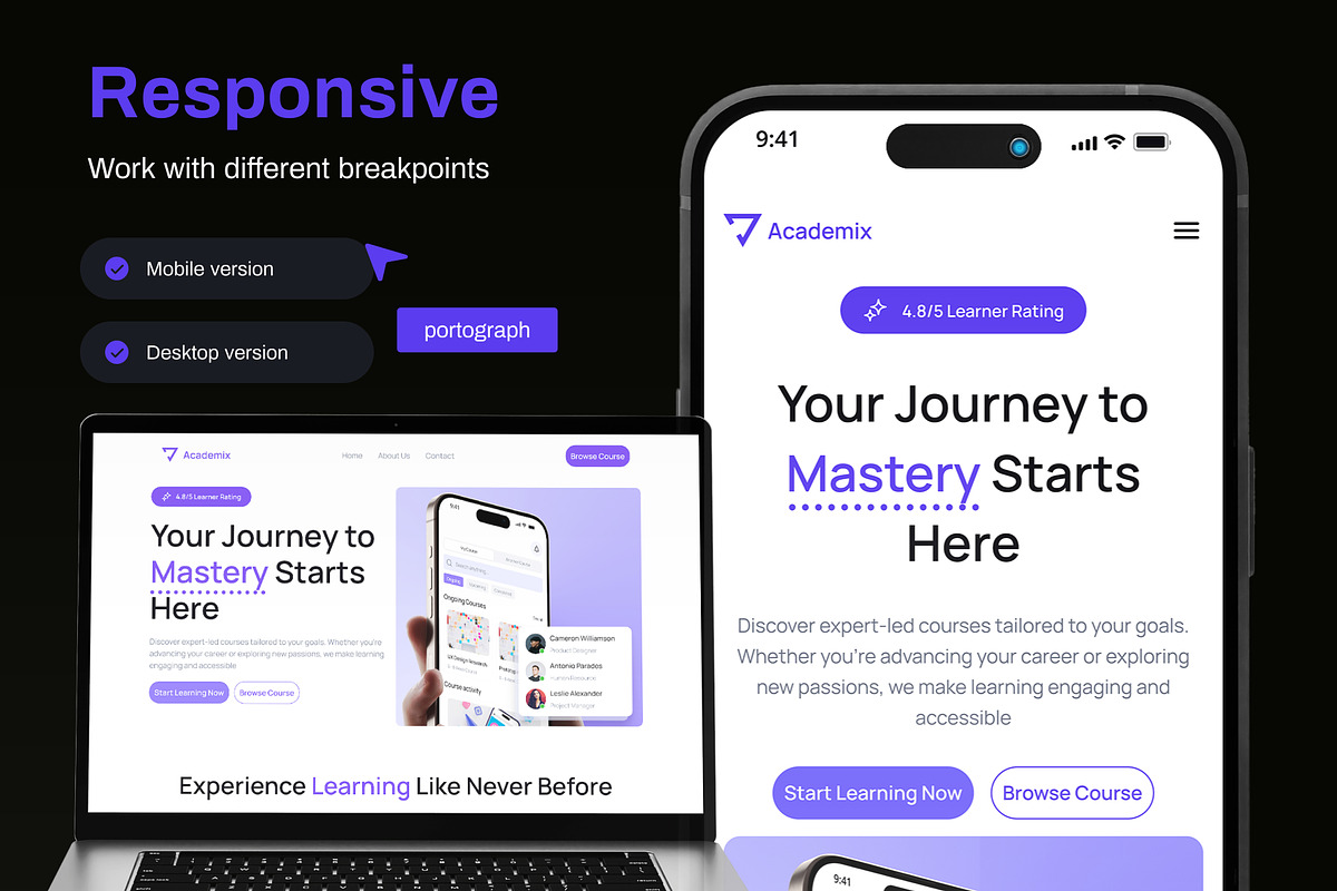 Academix - E-Leraning Landing Page preview 3