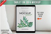 Tablet Mockup on Sofa PSD, an iPad Mockup by Bruno's Shop (Thumbnail 1 of 4)