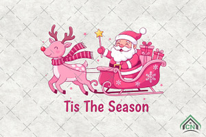 Tis the Season,Santa Reindeer Sleigh, an Illustration by Craft Nest