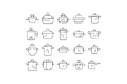 Cookware kitchen pots and pans line, an Object Graphic by pikepicture (Thumbnail 1 of 3)
