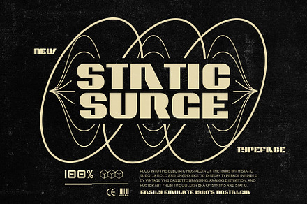 Static Surge - Nostalgic 1980's Type, a Sans Serif Font by HipFonts