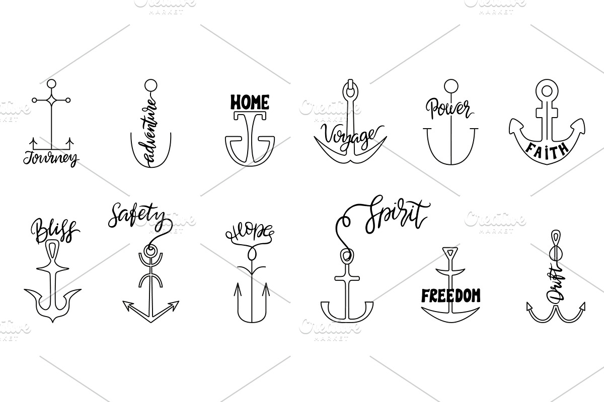 Anchor labels design. Decorative, an Illustration by Valerie Bodnar