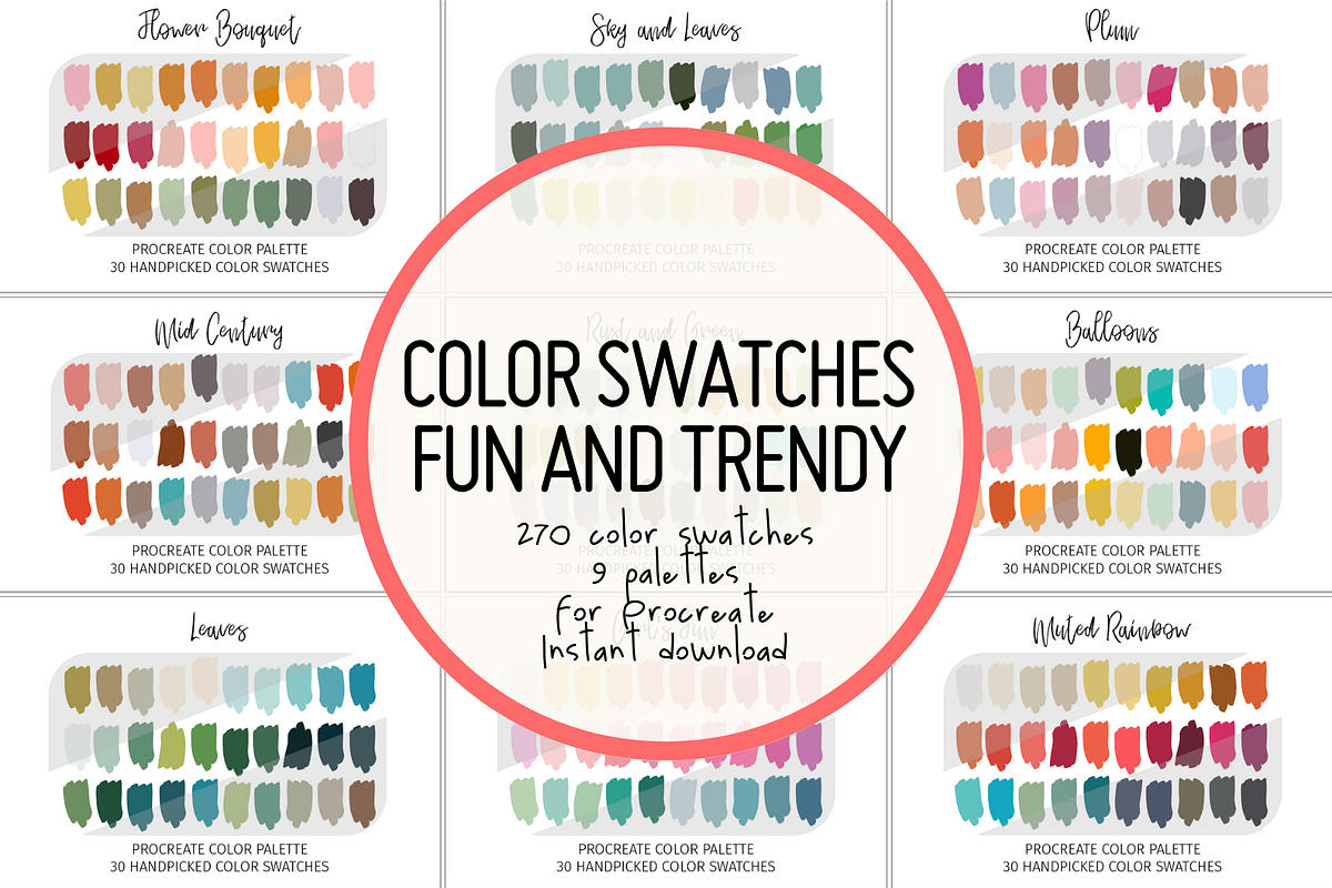 Procreate Trendy Color Palettes, a Palette Add-On by STUDIO 17 (Photo 1 of 10)