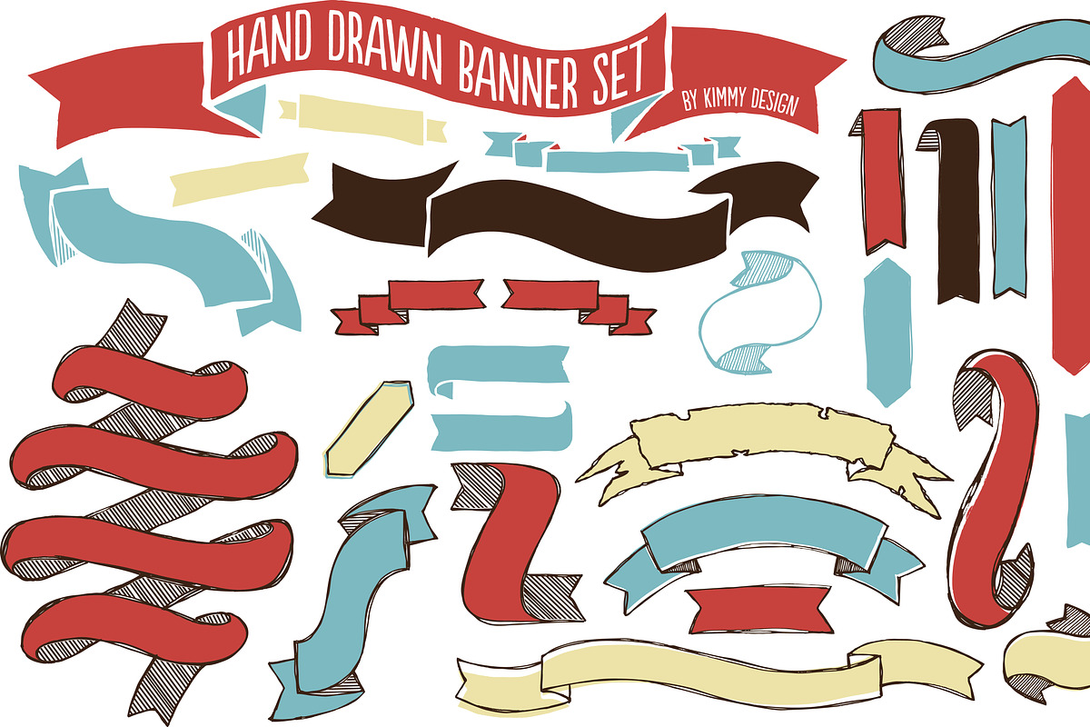 Hand Drawn Banner Set