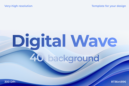 Digital Wave Background Set, a Background Graphic by Digital Blood