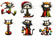 Whimsical Christmas Cats Clipart, an Illustration by Black Bird Studio (Thumbnail 6 of 6)