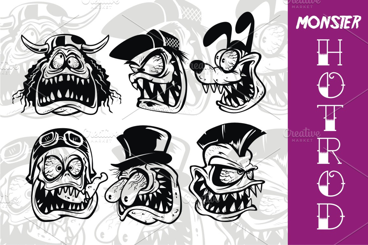 MONSTER HOTROD HEAD #3, an Illustration by arace