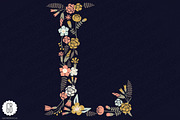 Floral letters, monogram, floral ASL, a Decorative Illustration by GrafikBoutique (Thumbnail 2 of 3)