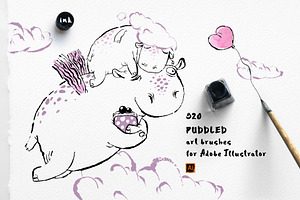 Puddled Brushes for Illustrator
