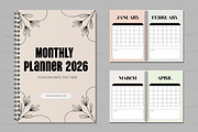 Minimal Monthly Planner 2026, a Stationery Template by MightyDesign (Thumbnail 1 of 7)