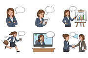 Businesswoman Doodle Character Set, a Person Illustration by Ghagra (Thumbnail 2 of 3)