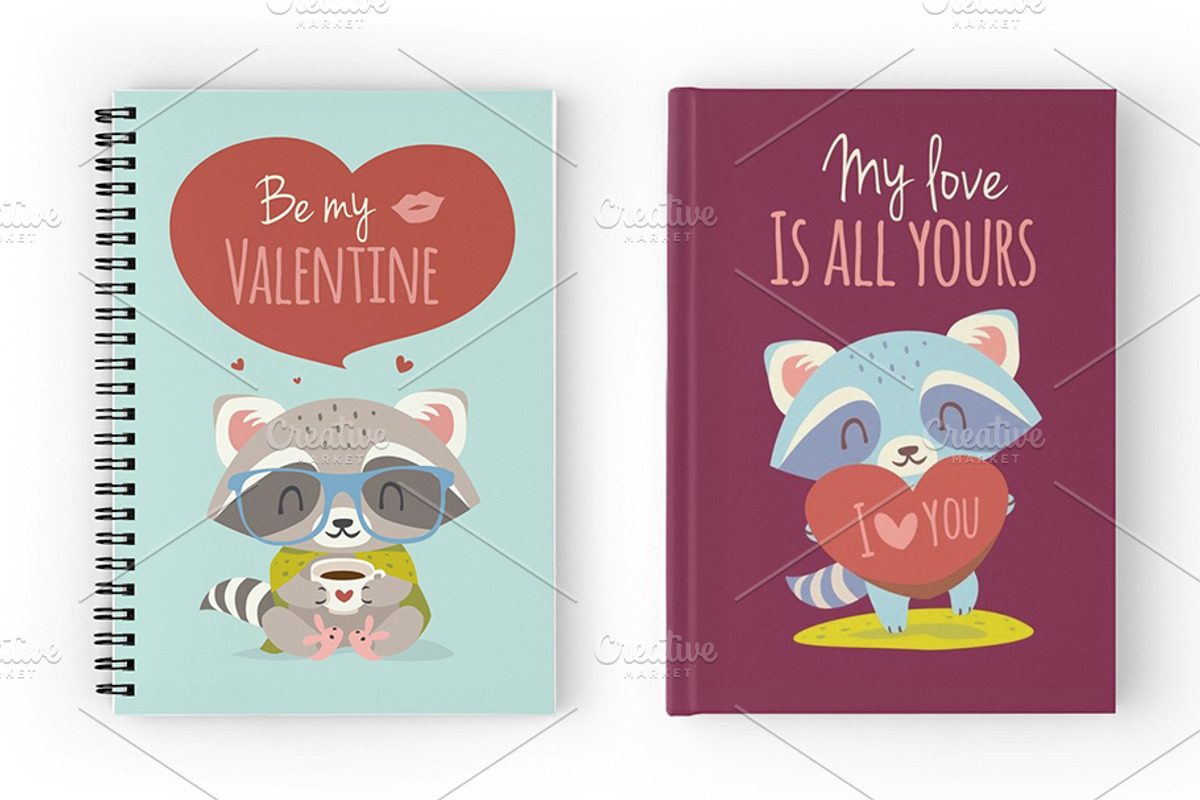 St. Valentine's Day Raccoon Set, an Animal Illustration by SunnyWS (Photo 6 of 8)
