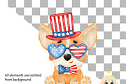 SALE! Watercolor Corgi. 4th of July, a Decorative Illustration by Natalya_Mona_Art (Thumbnail 7 of 8)