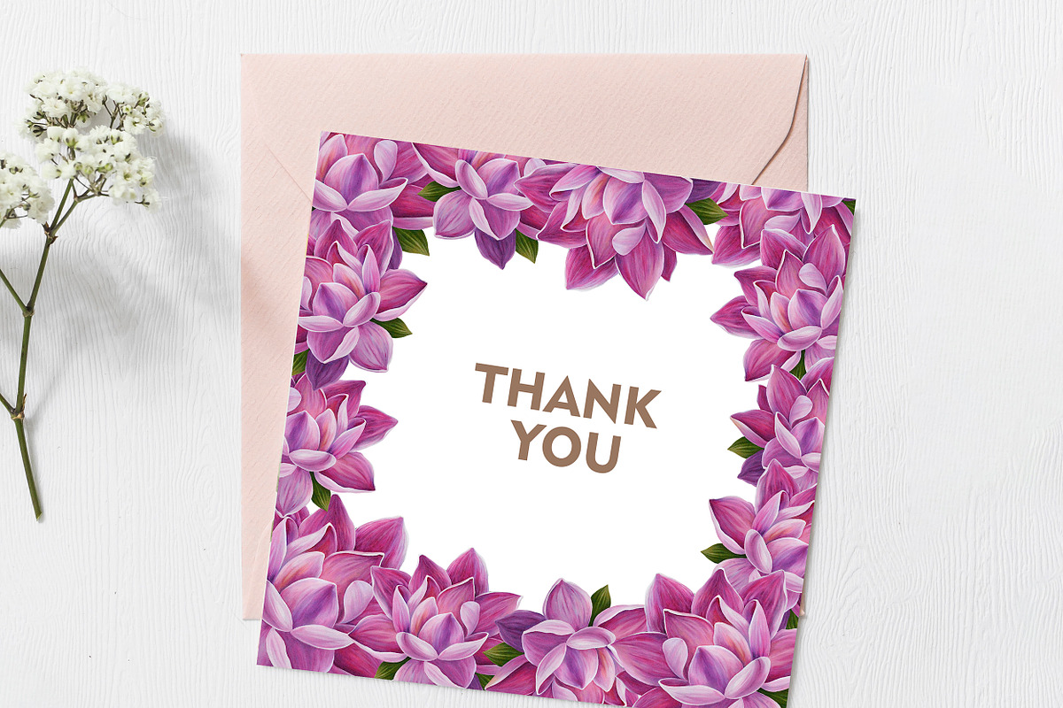 LOTUS hand drawn patterns and frames, a Card Template by LoveDesignShop (Photo 5 of 8)