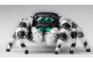 Cose-up portrait of Jumping spider, an Animal Illustration by Lukas Jonaitis SHOP