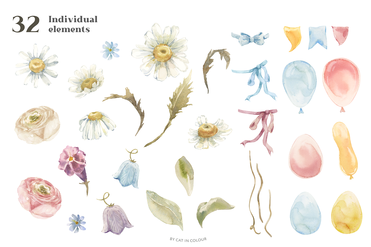 Farm Baby Animals Watercolor clipart, an Animal Illustration by Cat In Colour (Photo 3 of 8)
