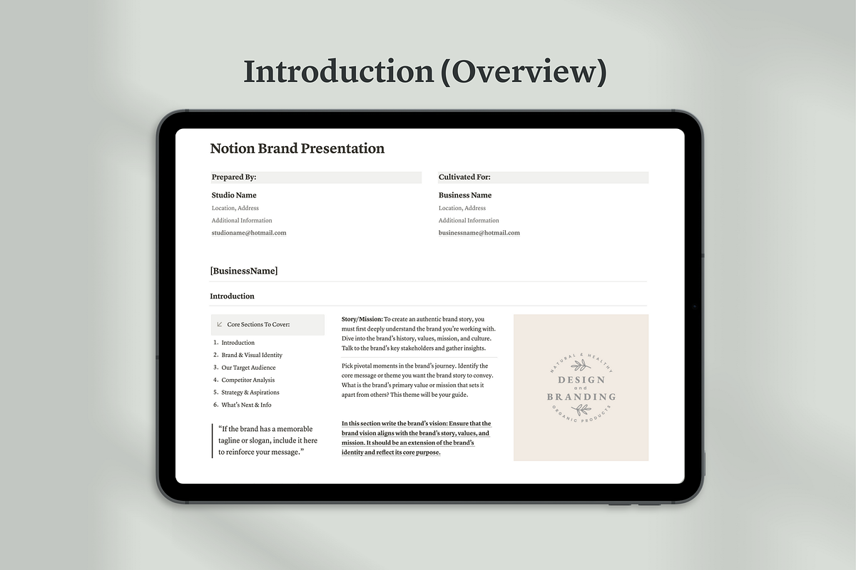 Notion Brand Presentation Template, a Templates & Theme by Swyn.Studio (Photo 3 of 10)