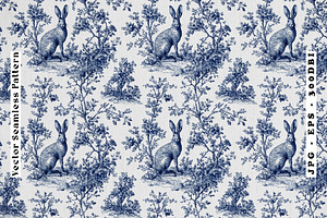 Jackalope Toile Seamless Vector, a Pattern Graphic by one-touch
