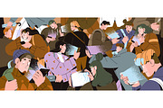 Smartphone addiction concept, banner, a Person Illustration by PaperTrident (Thumbnail 2 of 4)