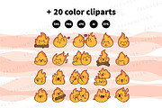 Cute kawaii fire, an Object Illustration by Palau (Thumbnail 10 of 12)