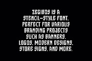 Zegibos - Stencil Font, a Sans Serif Font by Iqsiart Studio (Thumbnail 5 of 7)