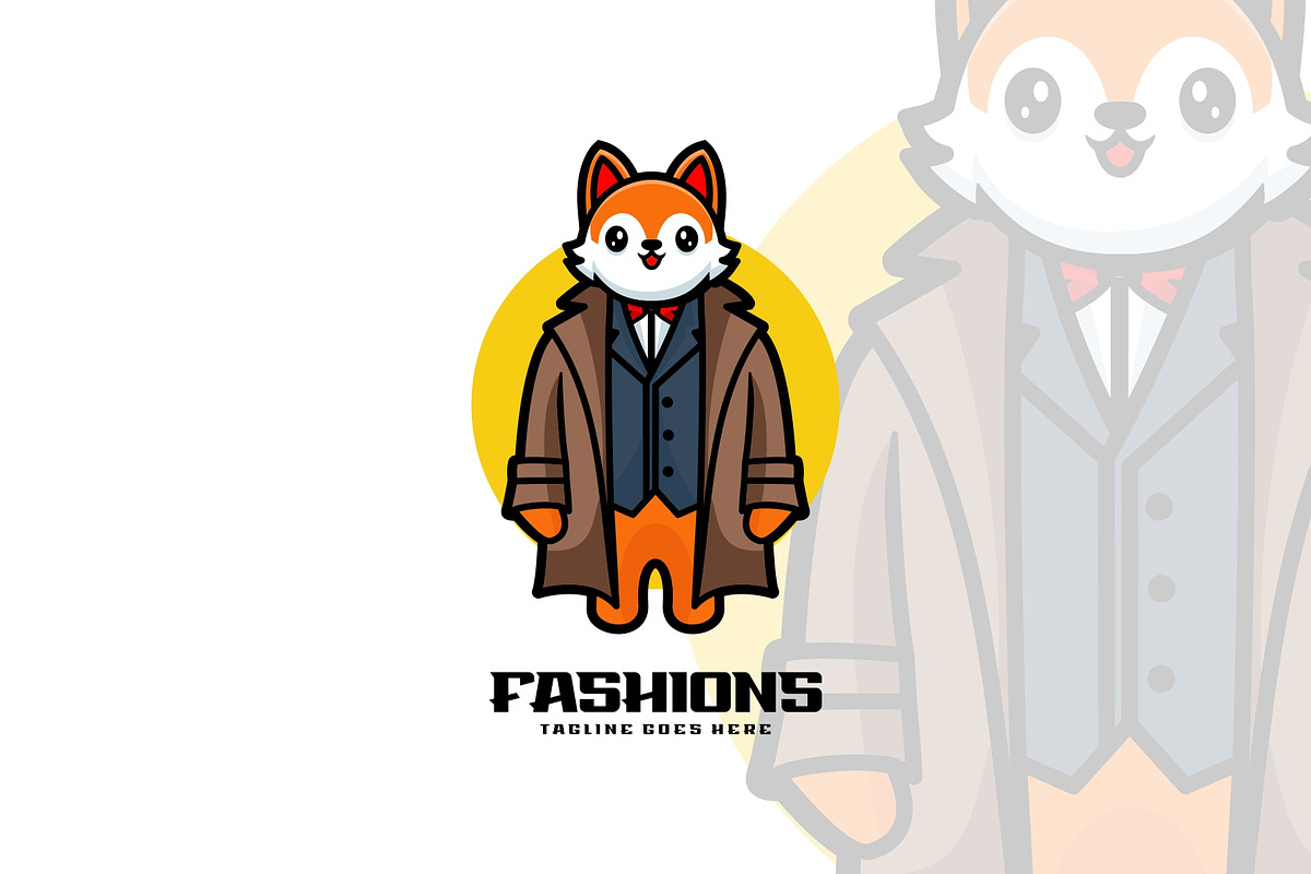 Fashion Fox Mascot Cartoon Logo., a Branding & Logo Template by ModalTampang
