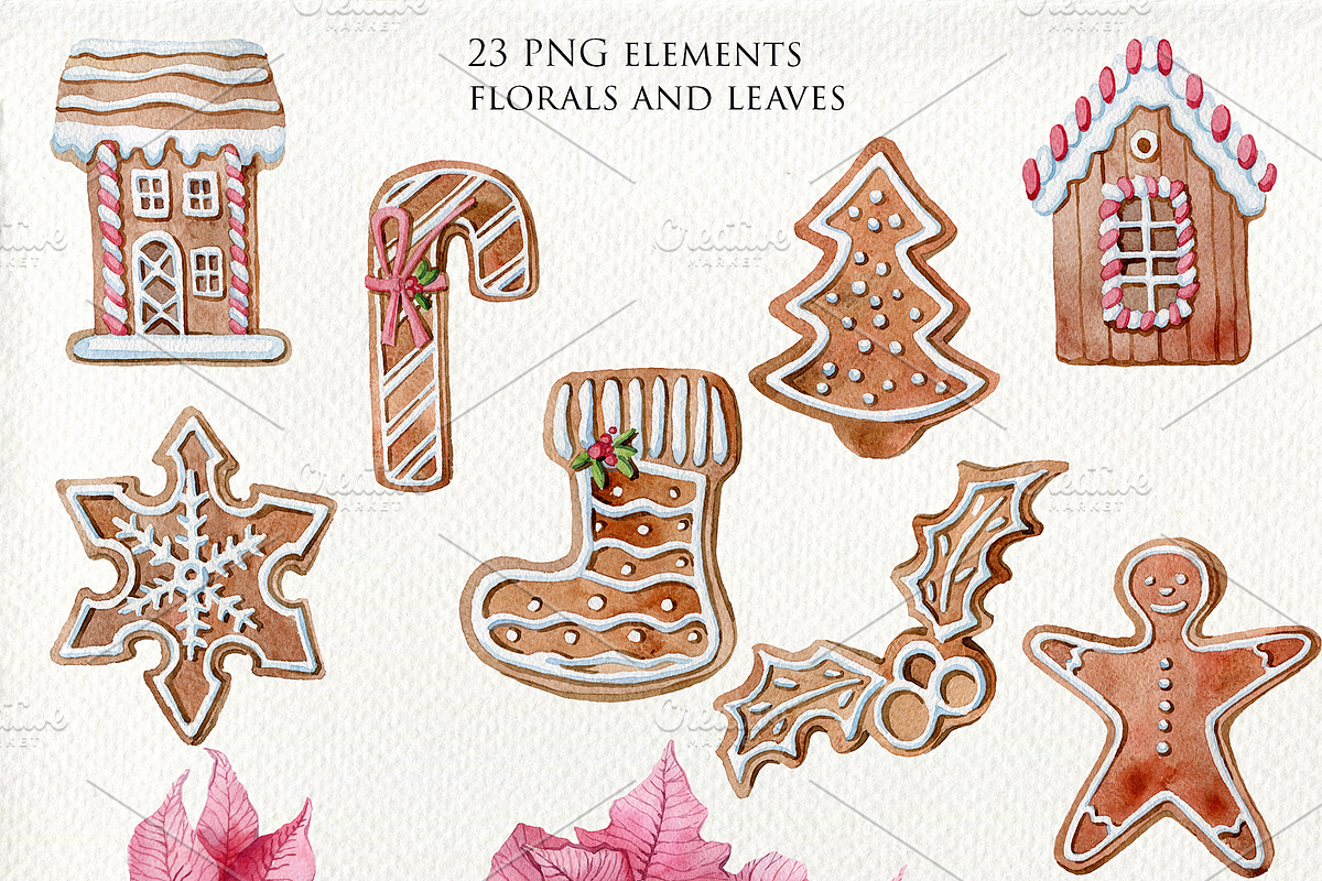 Watercolor set of winter fir wreaths, a Decorative Illustration by Antikva17 (Photo 7 of 7)