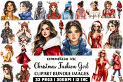 Christmas Fashion Girl Sublimation, an Illustration by Craft Nest (Thumbnail 1 of 6)