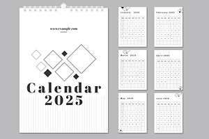 Yearly Calendar 2025, a Stationery Template by ContestDesign