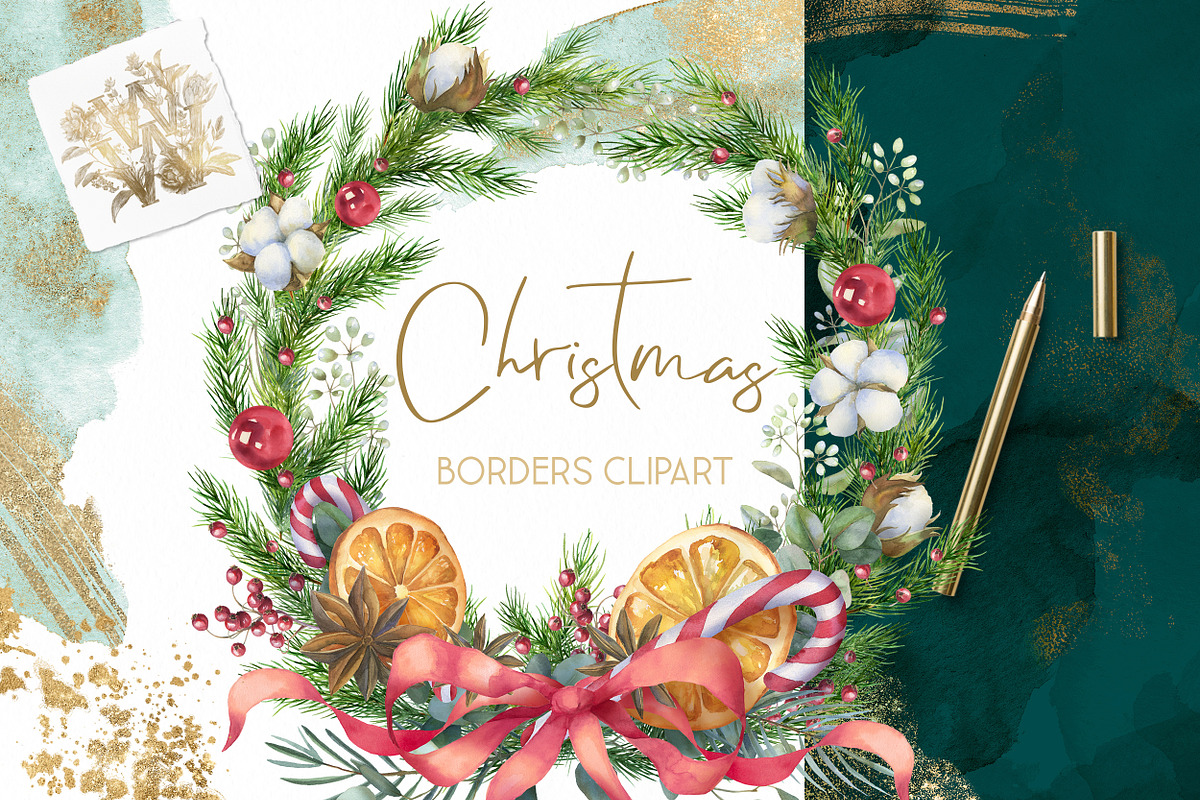 Watercolor Christmas collection, a Decorative Illustration by WonderWonder (Photo 18 of 19)