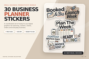 30 Business Planner Digital Stickers