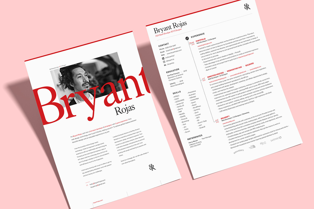 Red Resume Template and Cover Letter, a Resume Template by Bryant (Photo 2 of 8)