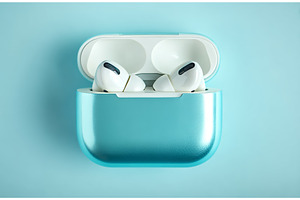 On a light blue background, a modern, a Technology Photo by ZinetroN