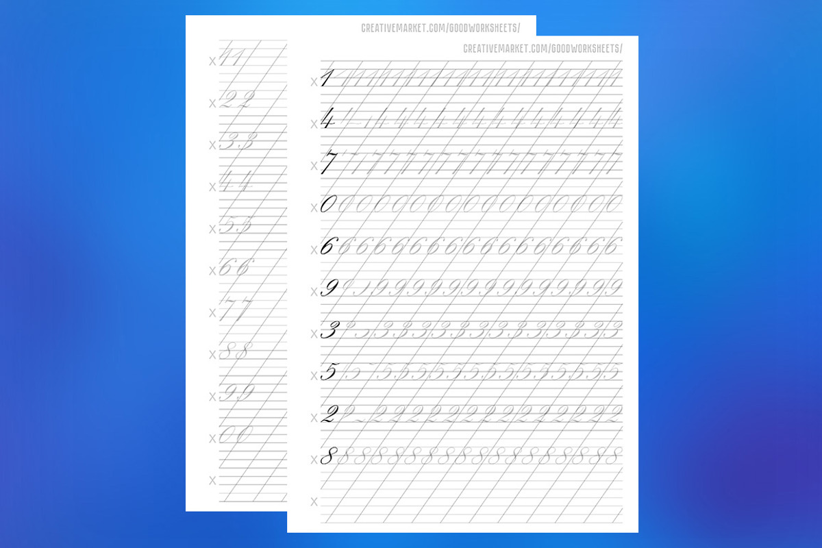 Figures of Copperplate style, a Stationery Template by Good Worksheets