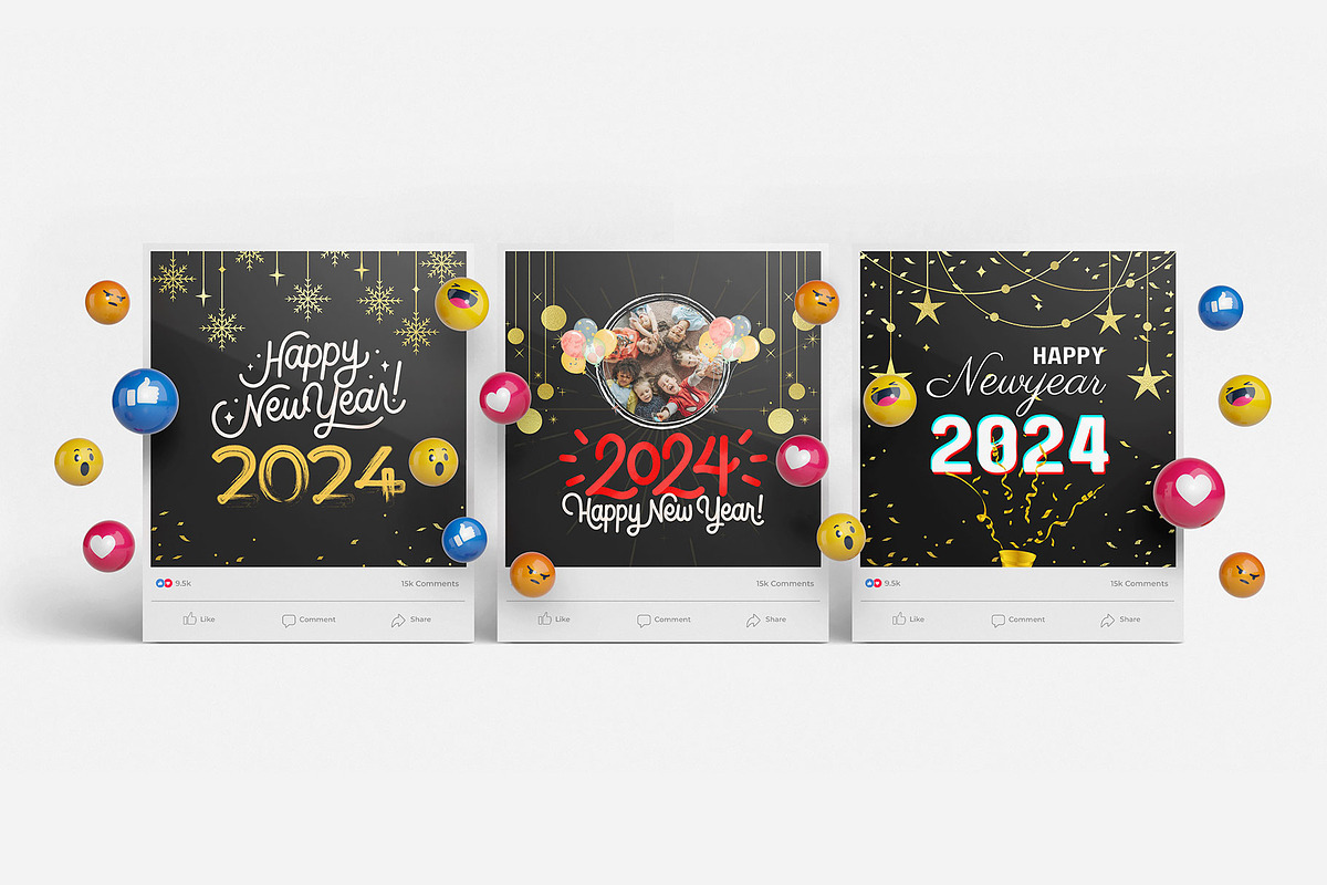2024 New Year 10 Instagram template, a Social Media Template by Waliullah Solutions (Photo 2 of 4)