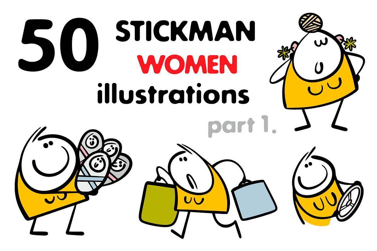 Cartoon women set 1., a Person Illustration by eka panova (Photo 1 of 6)