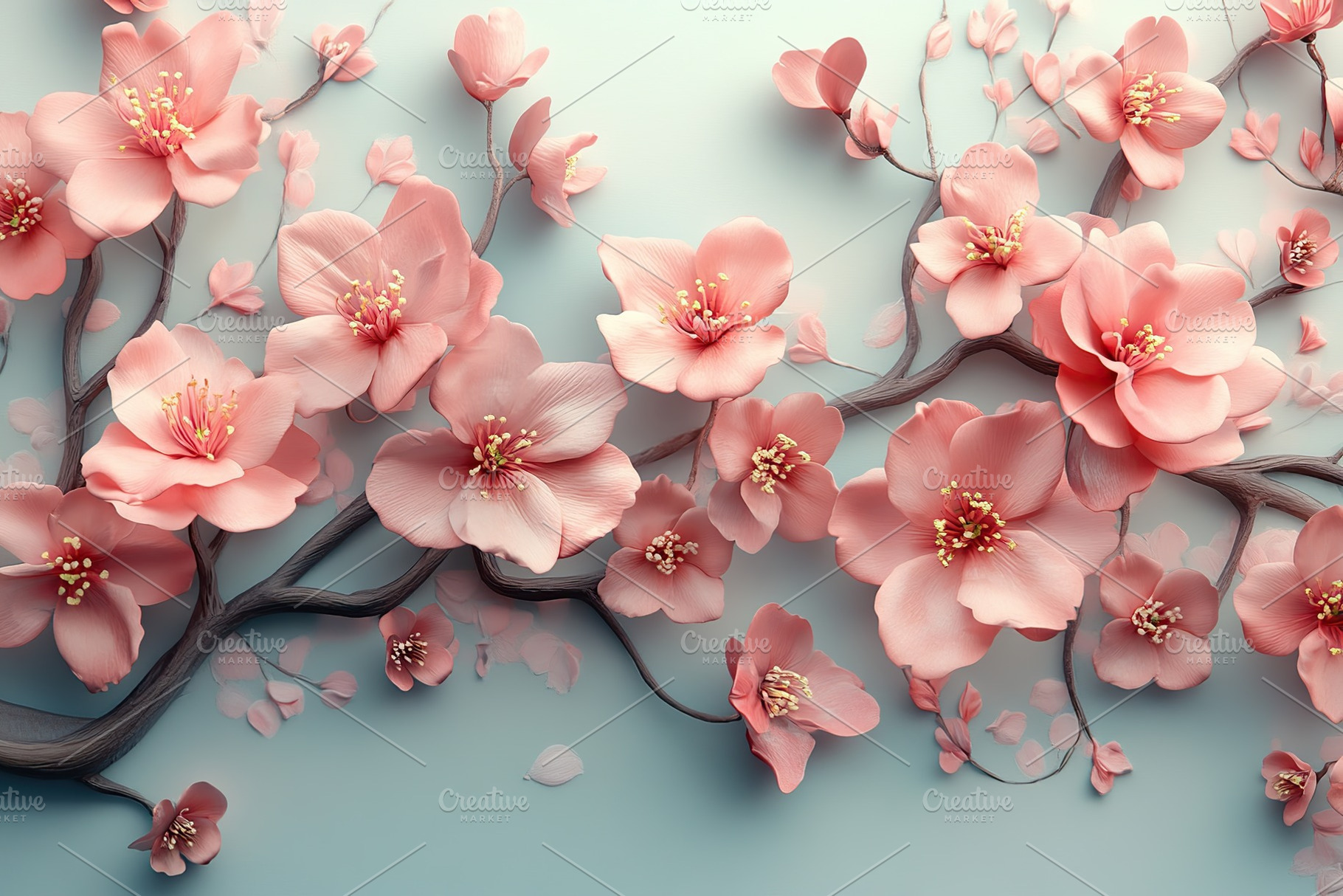 Beautiful cherry tree branch with blossom flowers for spring season, a Nature Photo by AlyaAnd