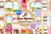 Retro Rainbow Canva Templates for IG, a Social Media Template by Dear Darling Design (Thumbnail 1 of 13)