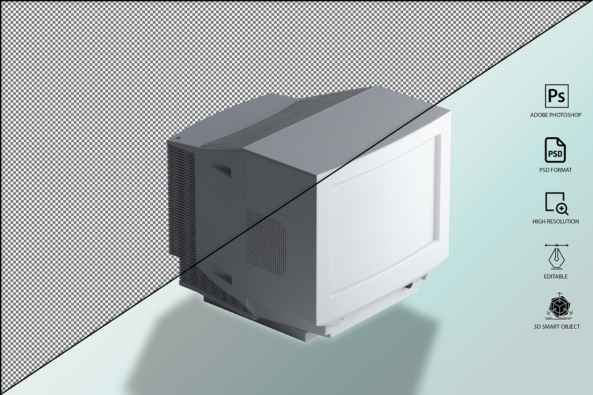 Generic CRT Monitor Mockup, a Mockup by GraphicVil (Photo 21 of 23)