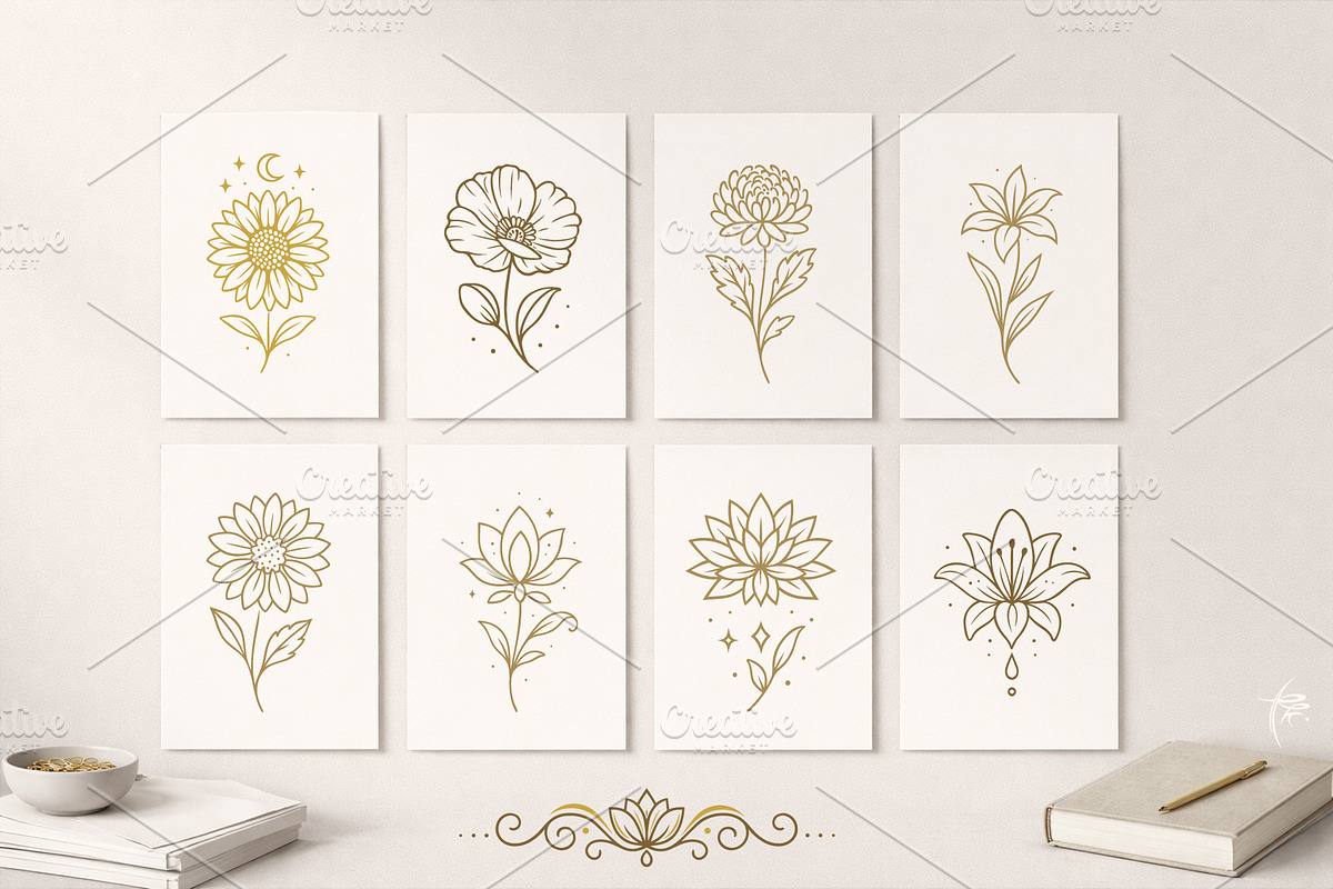 Mystic Lotus & Moon Ornaments, an Object Graphic by Christine Krahl (Photo 6 of 16)