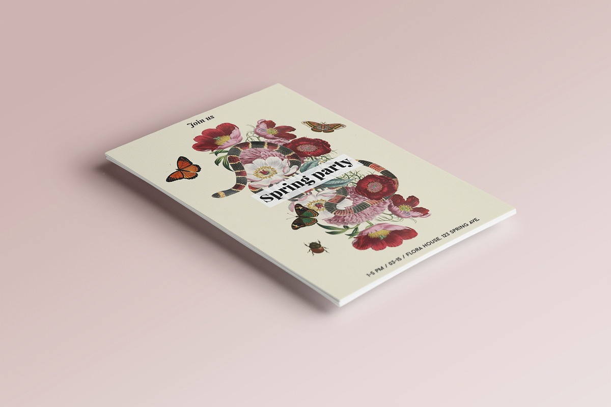Snakes n' flowers collage+ freebies, an Illustration by Negative Space (Photo 4 of 5)