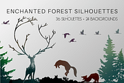 Enchanted Forest Silhouettes, an Animal Illustration by Storyteller Design (Thumbnail 1 of 9)