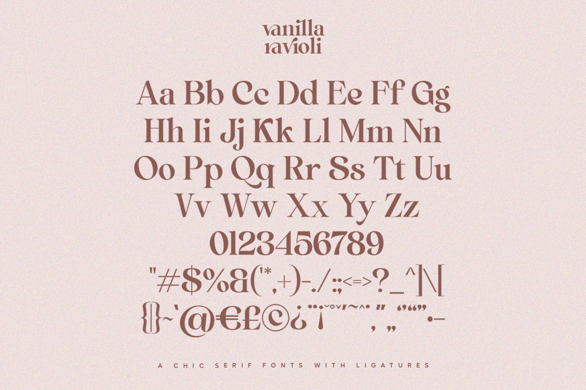 Vanilla Ravioli | Chic Ligature Font, a Serif Font by Pentagonistudio (Photo 10 of 10)