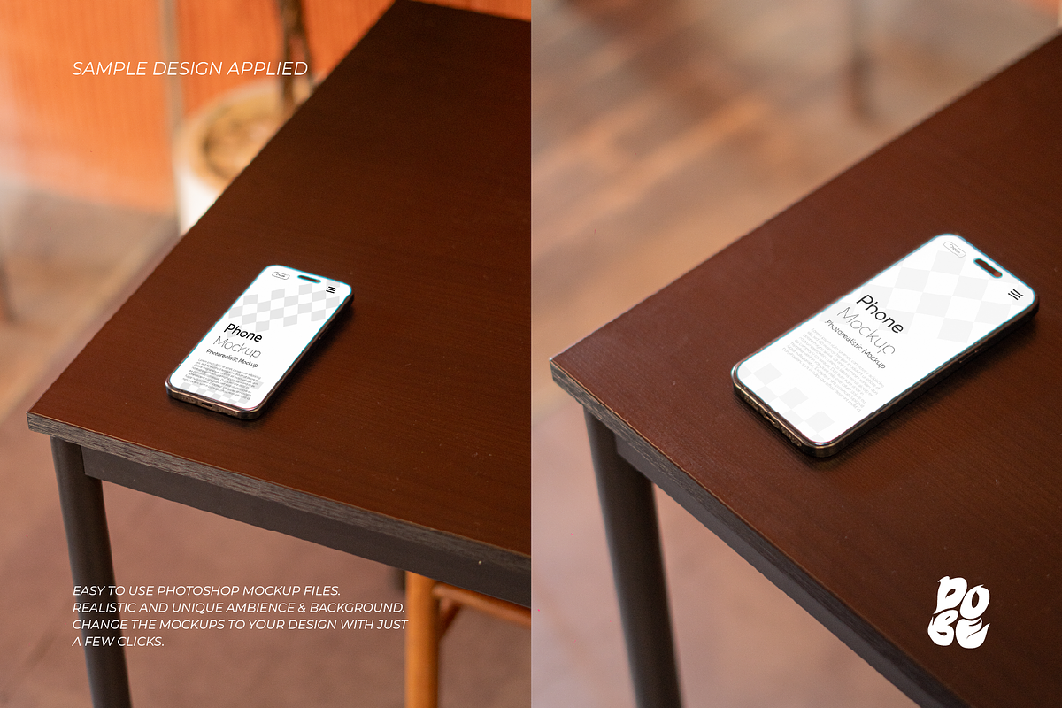 Lap Phone Mockup Set Vol 1, a Wearable Device Mockup by DOBE Studio (Photo 3 of 4)
