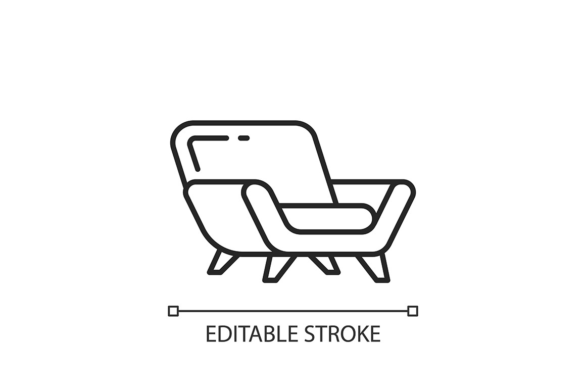 Comfy armchair linear icon, an Outline Icon by IMG Visuals