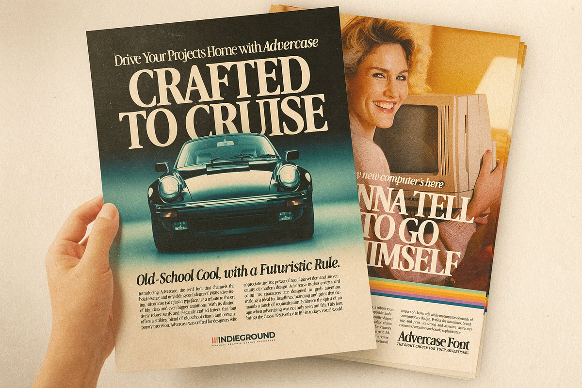 Advercase Font, a Serif Font by Indieground Design Inc. (Photo 2 of 10)
