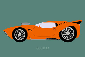 custom supercar flat design
