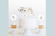 Baby Boy or Girl watercolor clipart, a Decorative Illustration by Estudio 812 (Thumbnail 5 of 7)